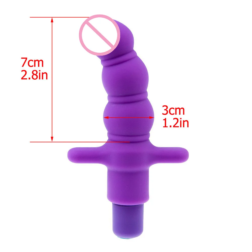 Фиолетовый Гладкий 7 скоростей силиконовый бионический вибратор простаты