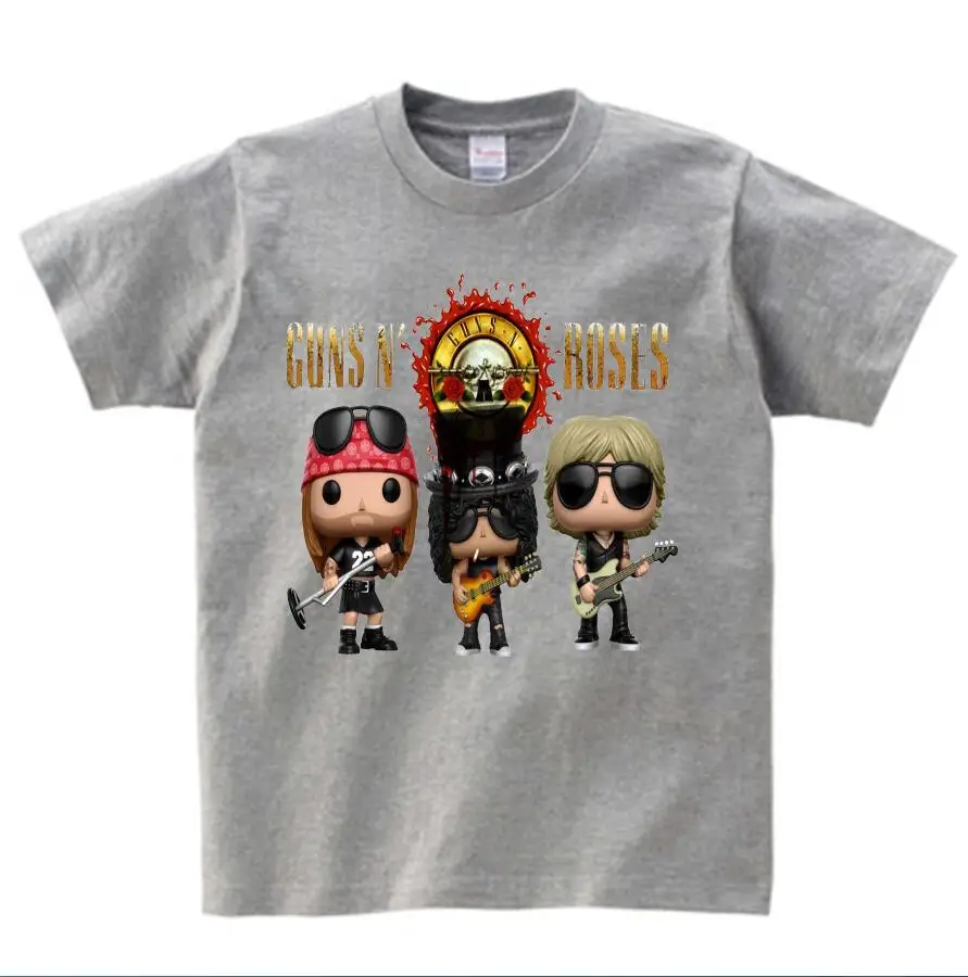 graw childreT-shirt Дети печати косая скала группа пистолет N Roses футболка с круглым вырезом Рубашка с короткими рукавами лето мальчик и девочка Прохладный Повседневное футболка футболки для грудничков NN - Цвет: graw childreT-shirt