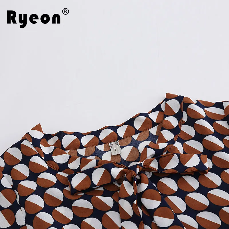 Ryeon 2018 плюс Размеры Повседневное плиссированные Для женщин Платья для в горошек