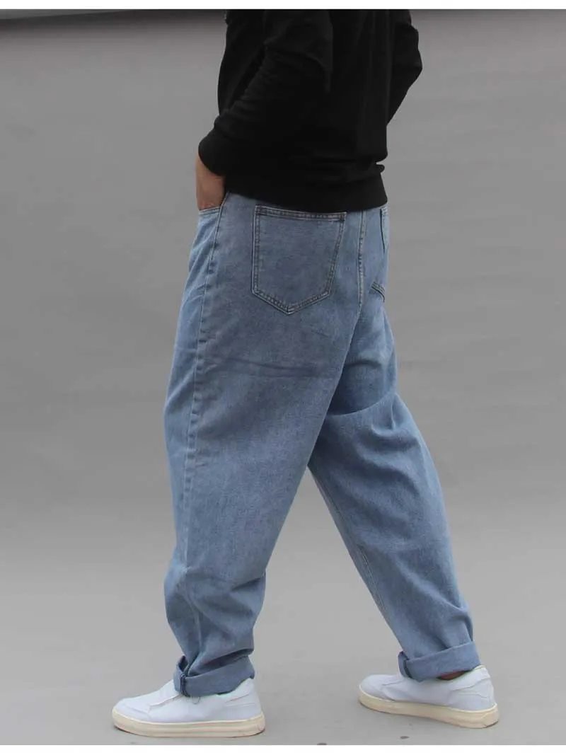 Модные свободные мешковатые джинсы шаровары мужские повседневные джинсовые