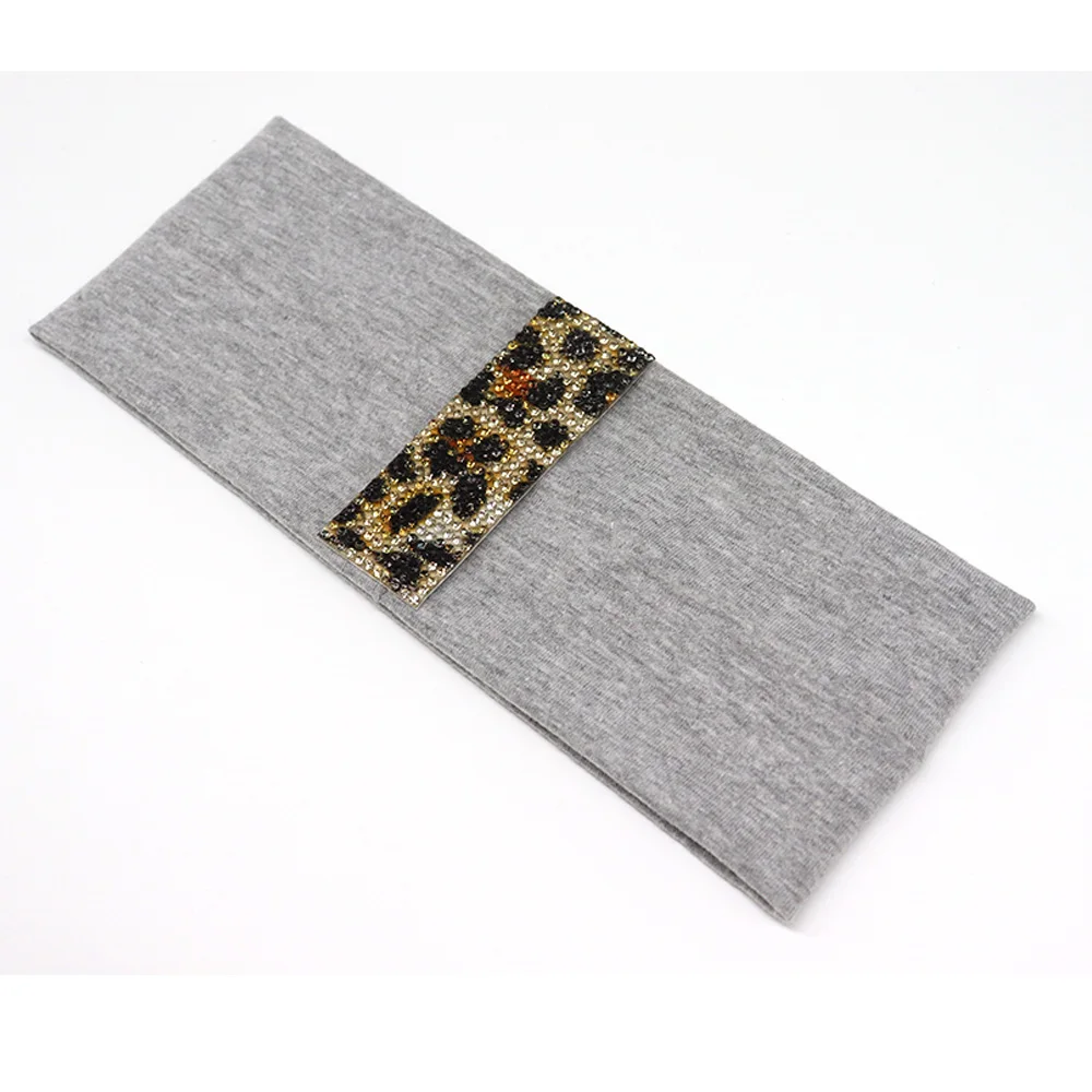 Летняя женская повязка на голову с украшением в виде кристаллов Леопард Стразы