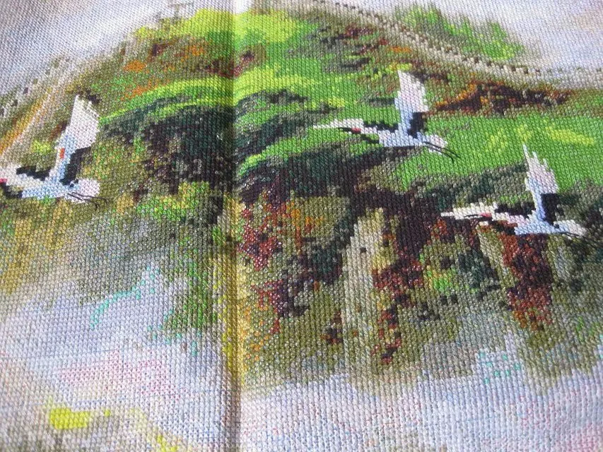QIANZEHUI, Рукоделие, сделай сам, печать, пейзаж, вышивка крестиком, сосна и Великая стена, для вышивания, наборы для вышивания крестиком