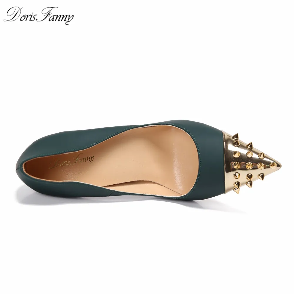 DorisFanny/Великолепные женские туфли на высоком каблуке шпильке Цвет черный зеленый