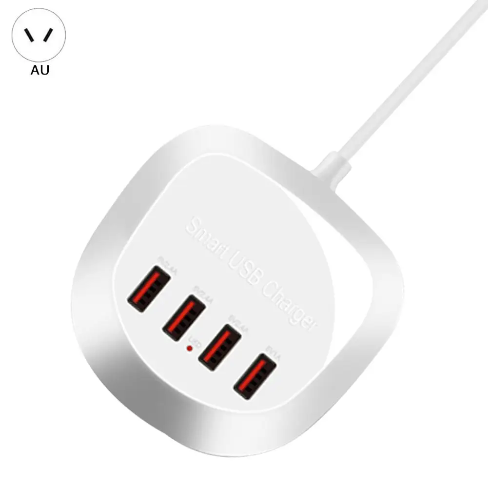 4 Порты и разъёмы зарядное устройство usb multi отточить Зарядное устройство Универсальный держатель для мобильного телефона для рабочего стола, настенные домашние зарядные устройства Док станция Европа США Великобритания Австралия штекер - Тип штекера: Европейский Союз (ЕС)