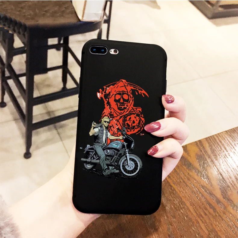Чехол для телефона с американским ТВ сынами анархией для iphone 6 X XR XS MAX 7 8 Plus 11 Черный силиконовый чехол для samsung s8 s9 plus чехол