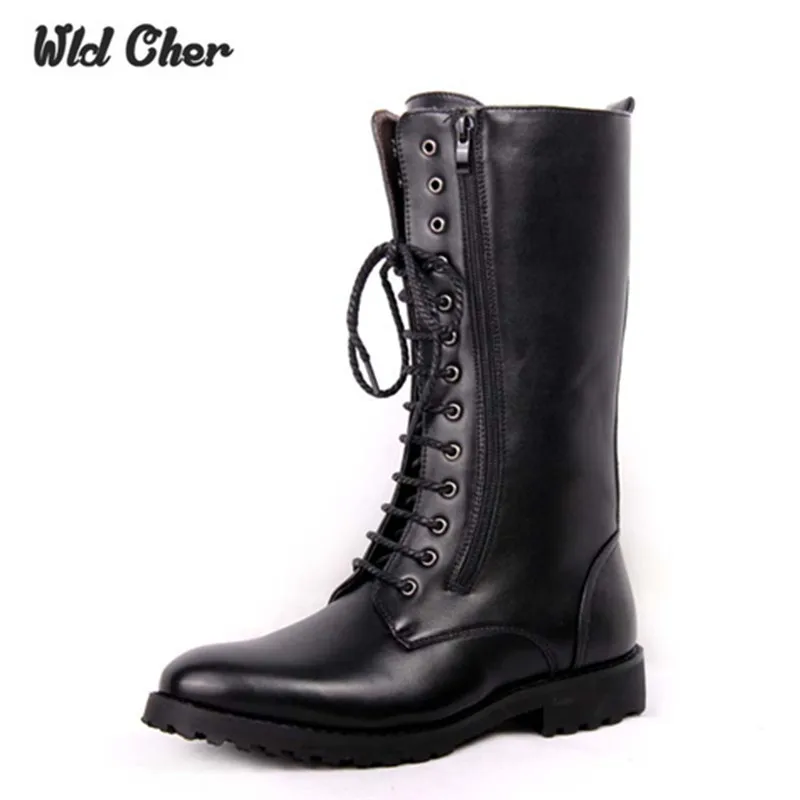 Очаровательные мужские ботинки из натуральной кожи Martins зимние военная Мужская