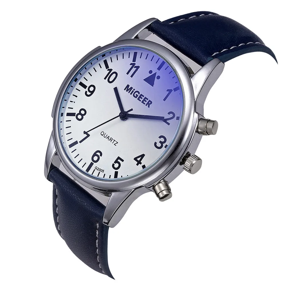 Модные Повседневные Мужские кварцевые круглые часы из нержавеющей стали с