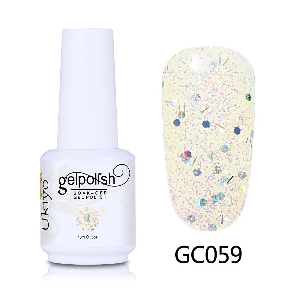 GC059 Ukiyo 15 мл гель для ногтей с блёстками лак отмачиваемый гель лак алмазные ногти Эмаль Лак Vernis Полупостоянный гель лак - Цвет: GC059