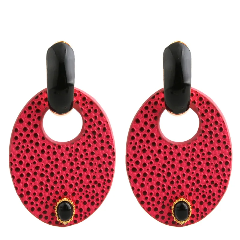 rose black NeeFuWoFu серьги с тигром овальные висячие серьги большие кожаные серьги цинковый сплав большие длинные Brinco Tijger Oorbellen - Окраска металла: rose black