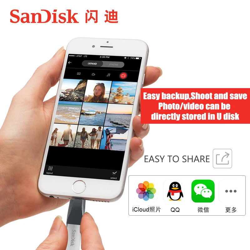 Флеш-накопитель SanDisk OTG USB 128 ГБ флеш-накопитель 3 0 PenDrives двойной интерфейс для iPhone