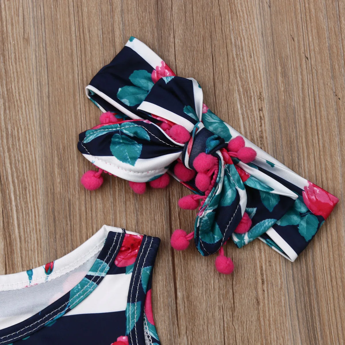 Лето 2019 боди для новорожденных девочек с цветами повязка на голову наряды одежда