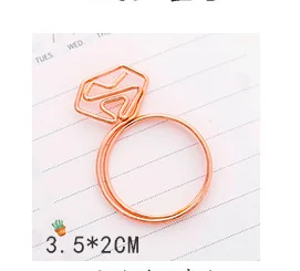diamond ring 1 шт. мультфильм розовое золото металлический зажим для бумаги закладки памятки зажимы кавайные канцелярские школьные канцелярские принадлежности - Цвет: diamond ring