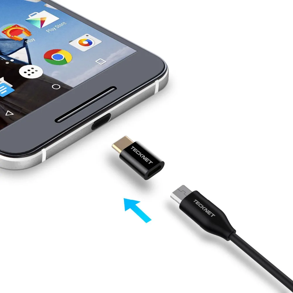 TeckNet 2 шт. type C для Micro USB адаптер кабель Реверсивный дизайн для Apple Macbook Nokia N1 Oneplus type-C конвертер адаптер