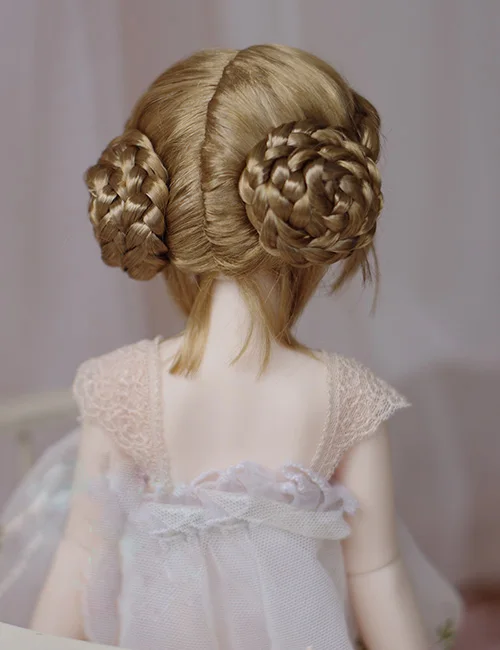 BJD куклы парики Золотой коричневый Updo имитация мохера для 1/3 1/6 1/8 DD SD MSD YOSD длинные