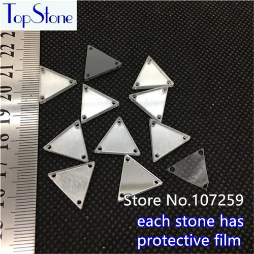 TopStone 30 форм акриловые прозрачные зеркала Пришивные с плоской задней частью Стразы с отверстиями для шитья одежды - Цвет: 08N 16x16mm
