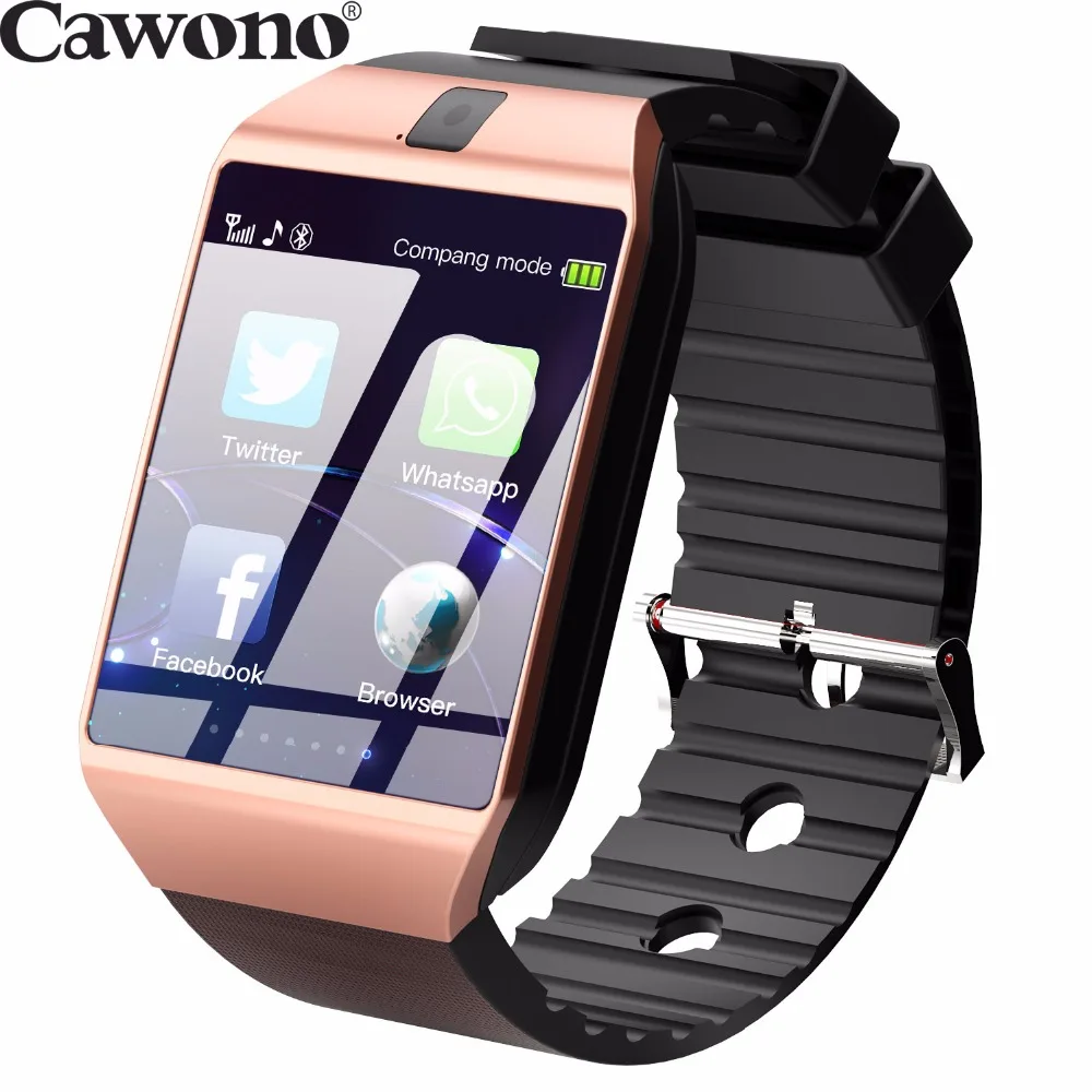 Умные часы Cawono Gold DZ09 с камерой функцией звонков GSM SIM для смартфонов iPhone Xiaomi Samsung