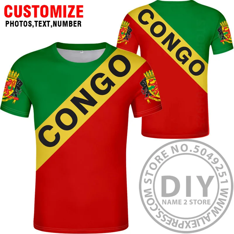 Футболка с принтом «CONGO»,, изготовленная на заказ, футболка с надписью «number cog», Национальный флаг, французская страна, Республика, принт, колледж, фото, одежда
