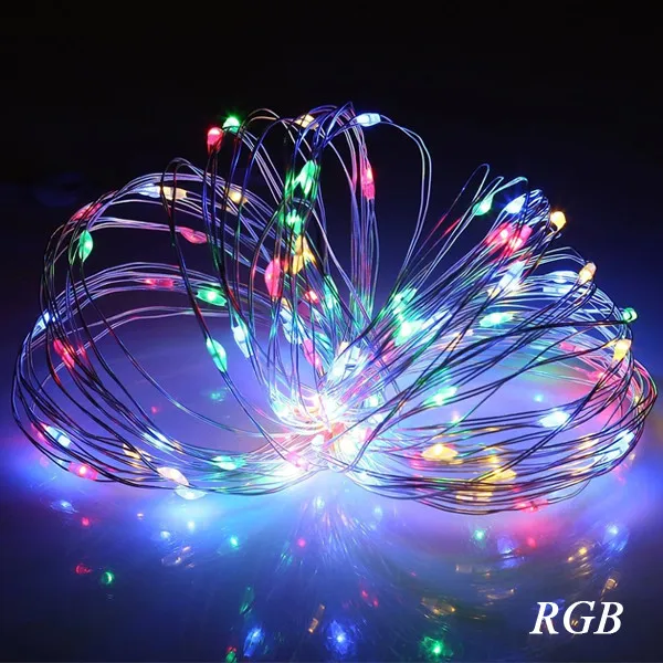RGB Лучшая Серебряная проволока Сказочный светильник светодиодный светильник s 20 м 15 м 12 м Рождественская Свадебная вечеринка украшение питание от USB светодиодный светильник - Испускаемый цвет: RGB