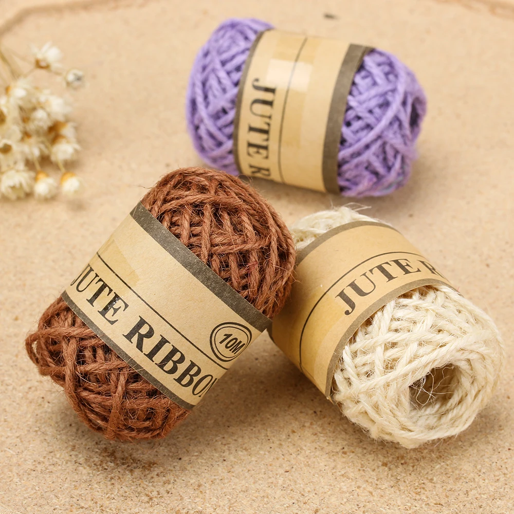 10m*1mm Natural Jute Twine DIY Rope Cord Hemp Ropes String Rustic Packing Wedding Home Textile Garment Decoration Craft | Дом и сад