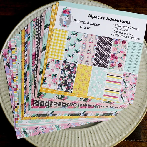 12pcs/Pack 6*6inch Alpaca Patterned Paper Pack for Scrapbooking DIY Happy Planner Card Making Journal Project | Дом и сад