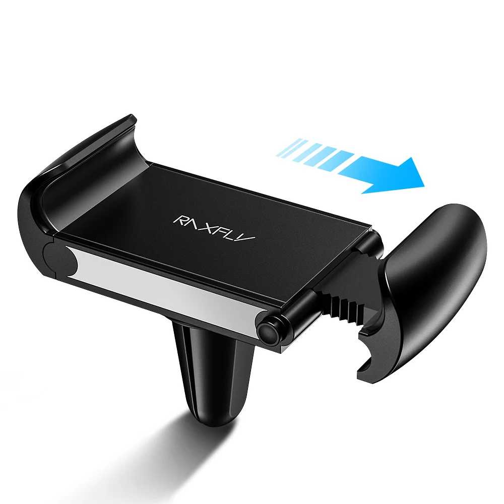 Black Автомобильный держатель для телефона RAXFLY, для iPhone XS, samsung, крепление на вентиляционное отверстие, подставка для мобильного телефона, держатель для телефона в автомобиле, подставка для мобильного телефона - Цвет: Black