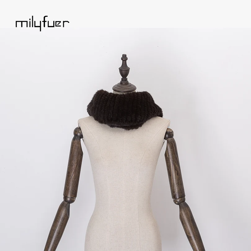 Milyfuer реального норки Мех животных Для женщин воротник из натуральной Дамы шарф