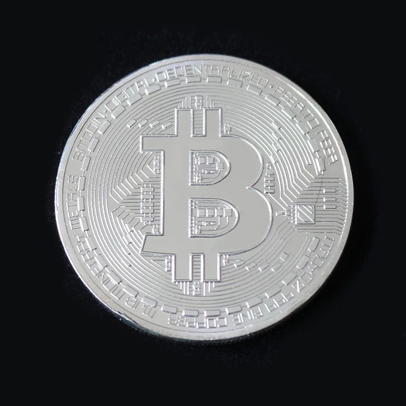 1 шт. Посеребренная монета Биткоин Коллекционная BTC монеты искусство для