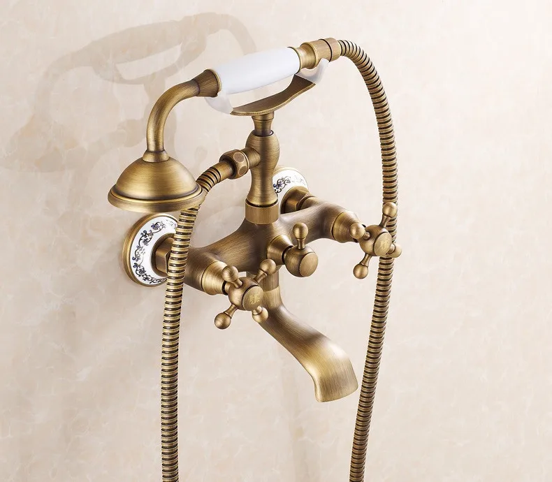 3 шт. античный латунный настенный смеситель для ванной комнаты|bathroom tub faucet|tub