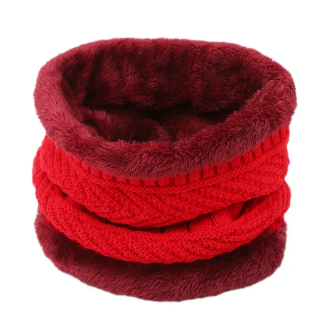Red Scarf Новая вязаная зимняя шапка, шарф вязаные шапочки мужские зимние шапки вязаные шапки капот мужские и женские шапочки повседневные шеи теплые - Цвет: Red Scarf