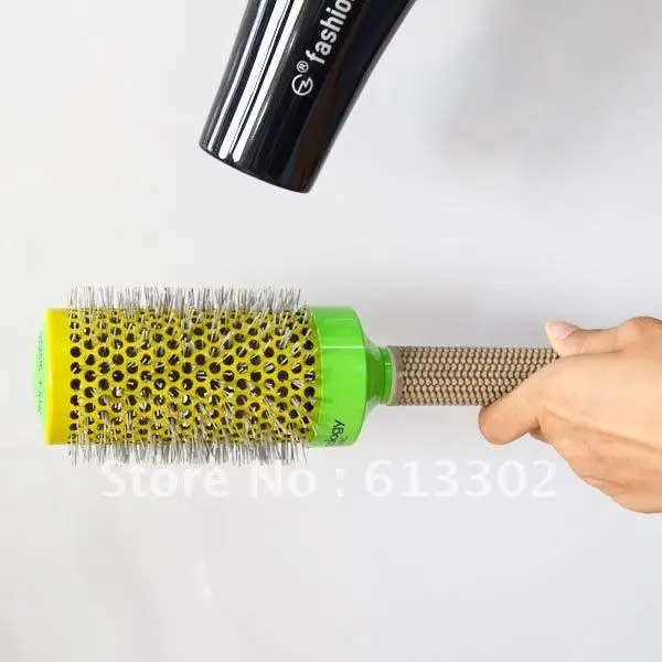 Керамические щетка для волос профессиональная зеленые волосы отверстие щетки