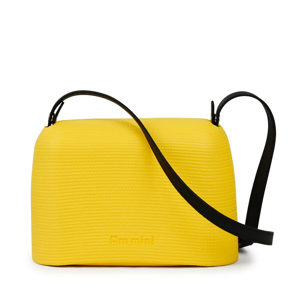 Yellow AMbag Obag стильная Водонепроницаемая мини сумка с круглым карманом конфетного цвета с кожаным ремешком на ремне женская сумка из силикагеля с клапаном - Цвет: Yellow