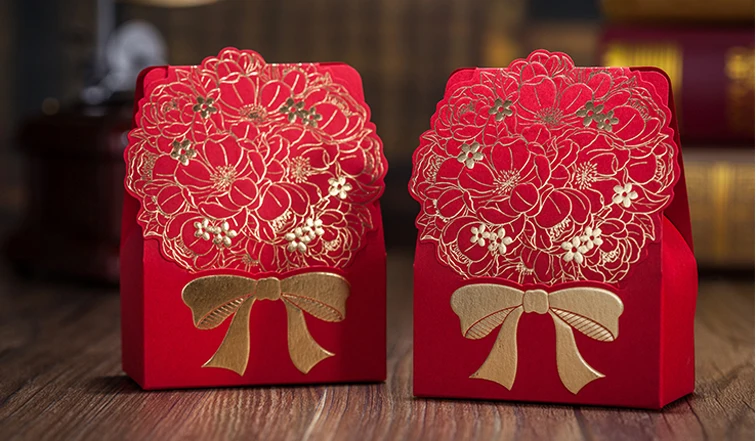 Высокое качество сладкий момент коробка конфет свадебный пользу 108*80*41 мм красный