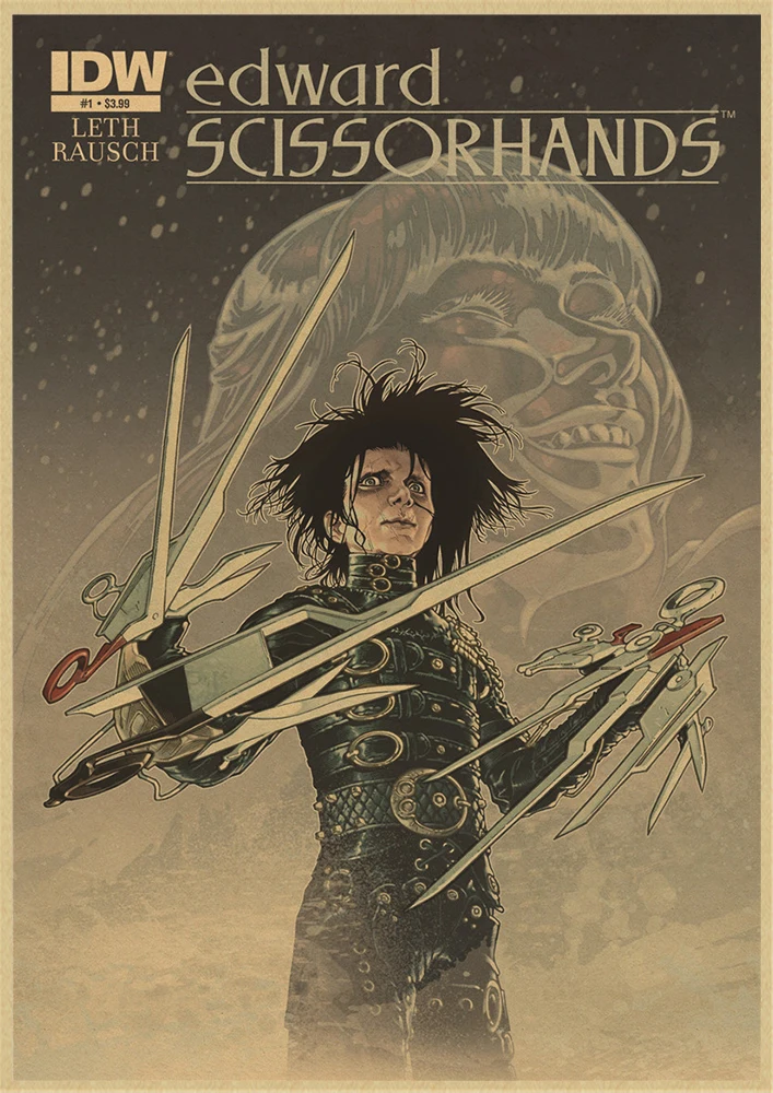 Классическая пленка Эдварда сissorhands плакат крафт-бумага ВИНТАЖНЫЙ ПЛАКАТ бар украшение дома стикер стены