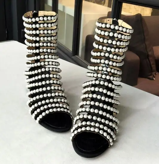 2017 г. Новые модные летние женские сандалии с вырезами и белыми жемчужинами