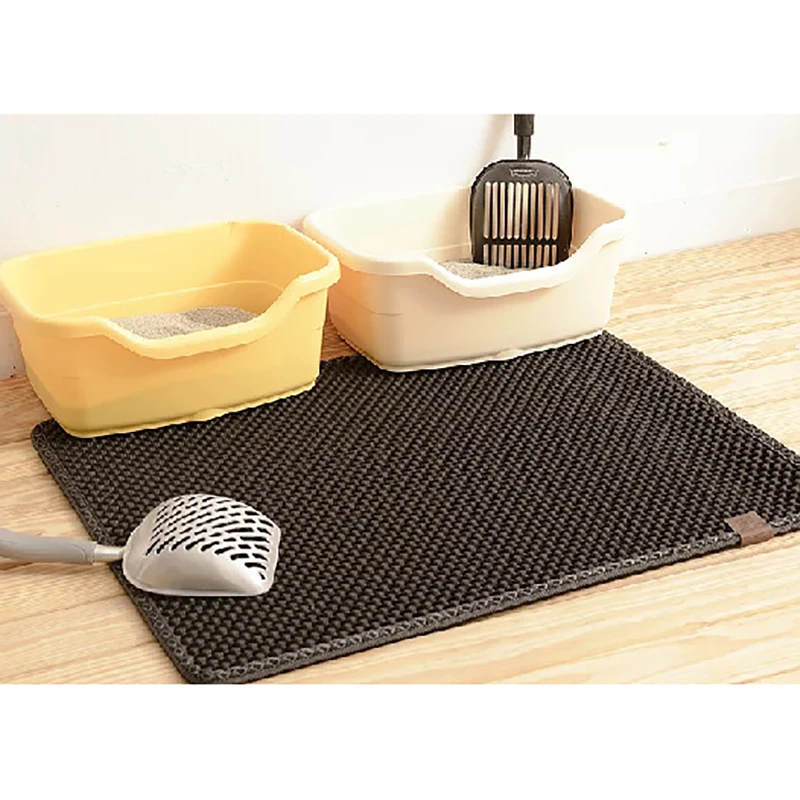 Высококачественная водонепроницаемая черная подстилка для кошки EVA двухслойная