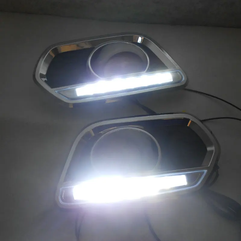 1 комплект DRL белые дневные ходовые огни drl + Желтый Мерцающий сигнал поворота для