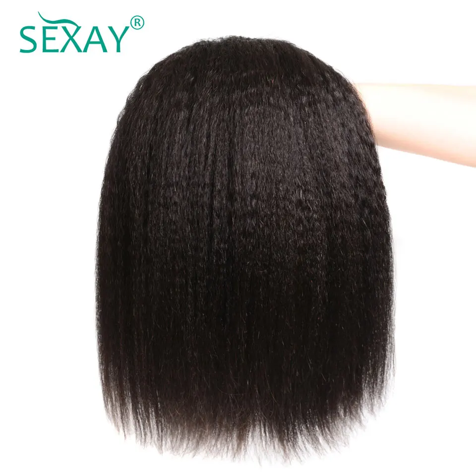 Kinky Straight Hair 1/3 Bundles 10-30inch Sexay Remy Hair Extensions Brazilian Hair Weave Bundles Coarse Yaki Human Hair Bundles