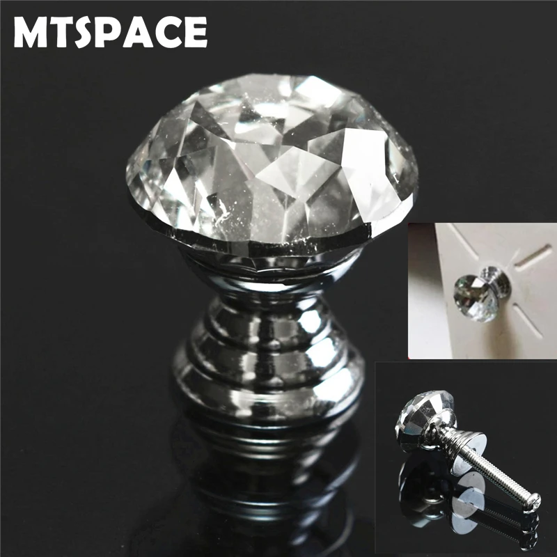 MTSPACE 20 30 40 мм Алмазная форма прозрачное Хрустальное стекло резка дверные ручки