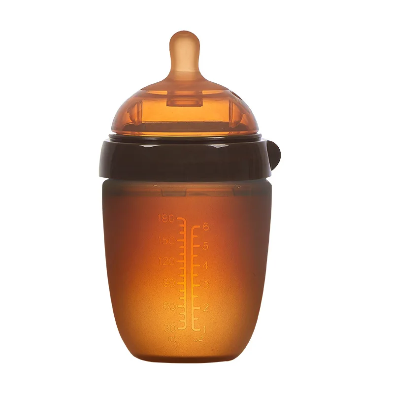 180MLNo Handle Straw Бутылочка для кормления с наночастицами, силиконовые Bottle150/180/250/300 ML Большие широкие Калибр удобно для кормления малыша - Цвет: 180MLNo Handle Straw