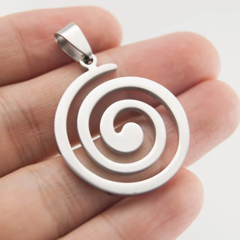 100% Stainless Steel Spiral Charms Helix Pendant Silver Color Long Necklace Women Collier Femme Initial 2019 Wholesale | Украшения и