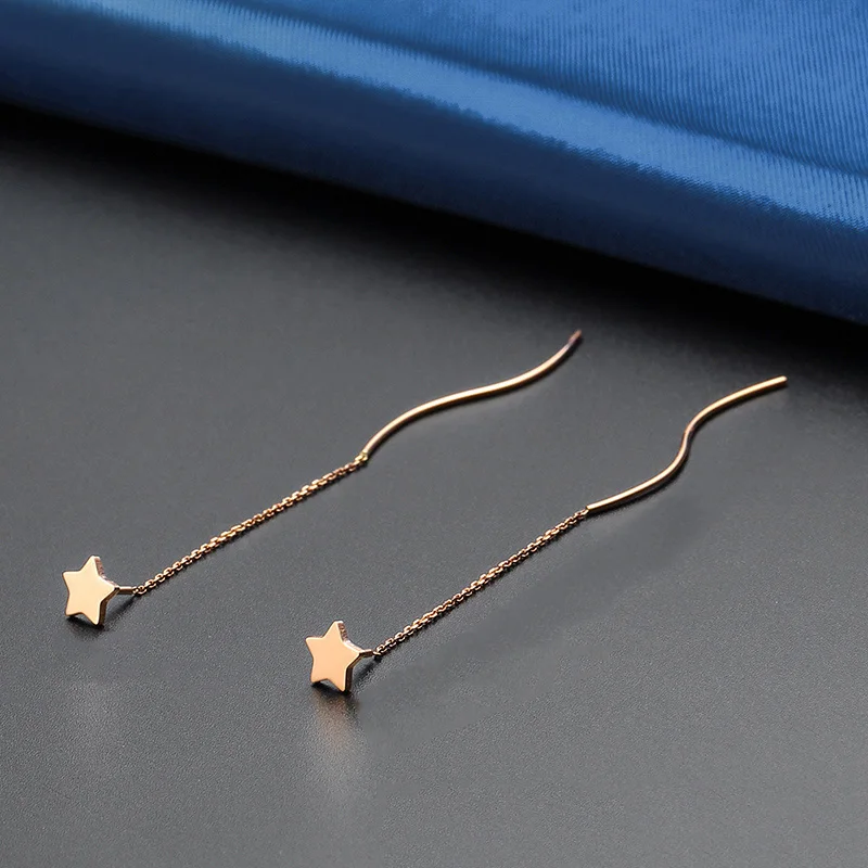 Серьги из чистого золота 18 карат серьги настоящего 750 пробы с красивой звездой