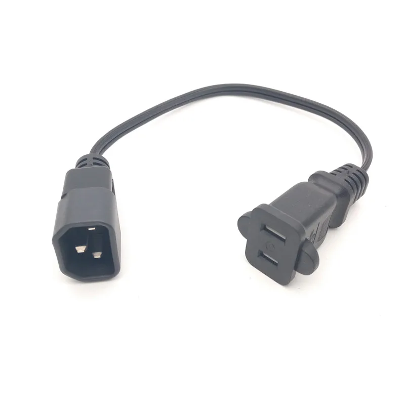 IEC 320 C14 штекер в США 2Pin гнездо адаптер питания кабель, C14 к Nema 1-15R 2P адаптор питания со шнуром