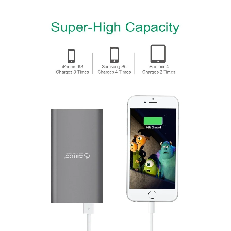 ORICO QS1 QC3.0 power Bank 10050mA LG18650 Высокая емкость Универсальное портативное быстрое
