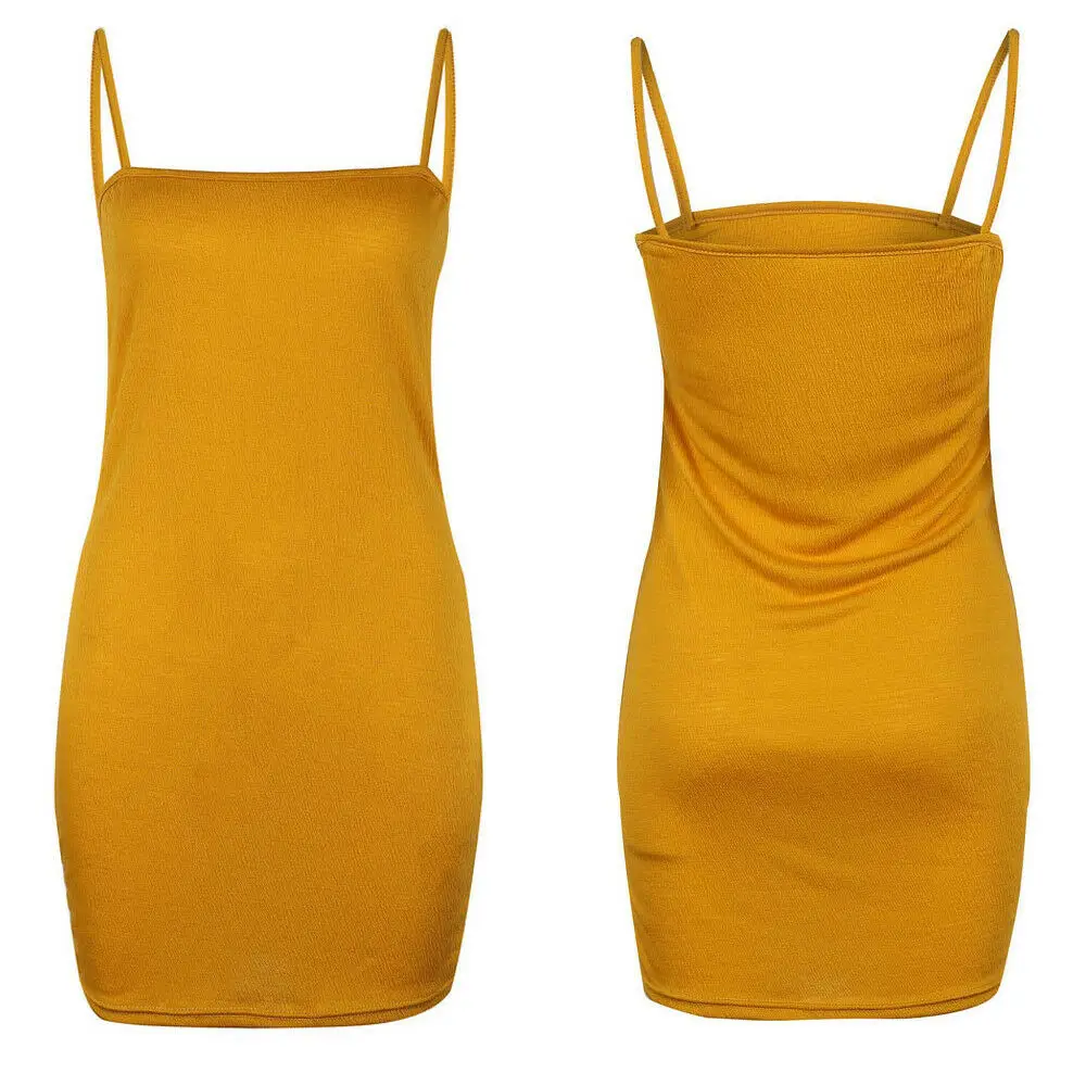 

Sexy Bodycon Summer Dress 2019 Strapless Spaghetti Strap Bandage Mini Dress Yellow Backless Skinny Party Dresses