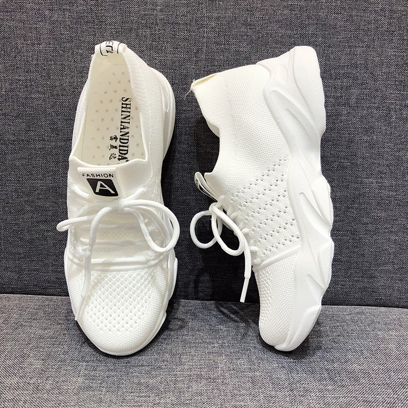 Новинка 2019 года обувь для бега в сдержанном стиле на Плоском Каблуке женские