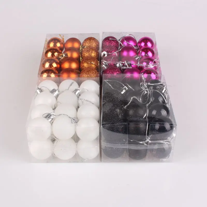 Лидер продаж 24 шт./набор 12 цветов блестящие Рождественские шары украшение для