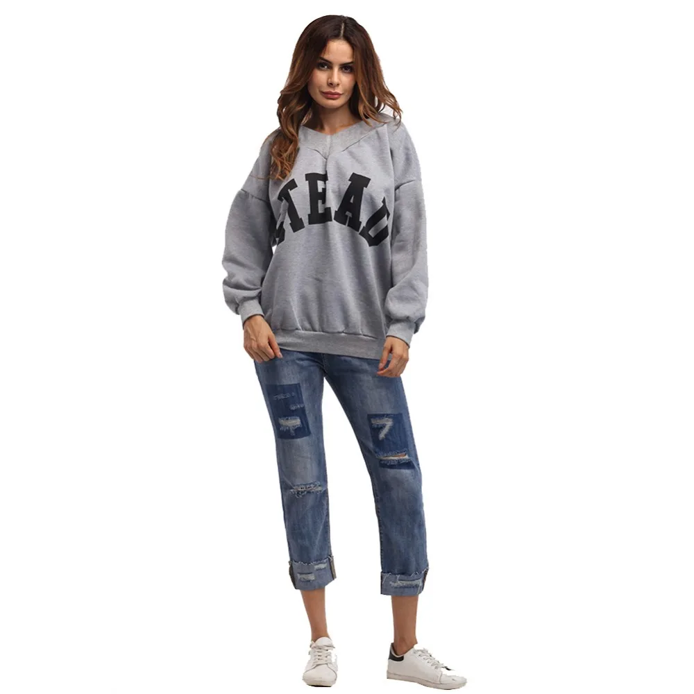 Женская толстовка с V-образным вырезом рукавом летучая мышь