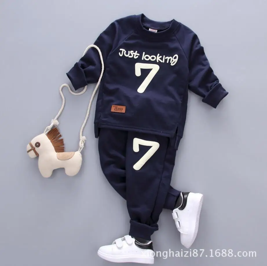 2017 Spring Autumn Baby Boys Clothing Set Casual Sport Letters Tracksuit Infant Toddler Girls Clothes Top T shirt + Pants | Детская