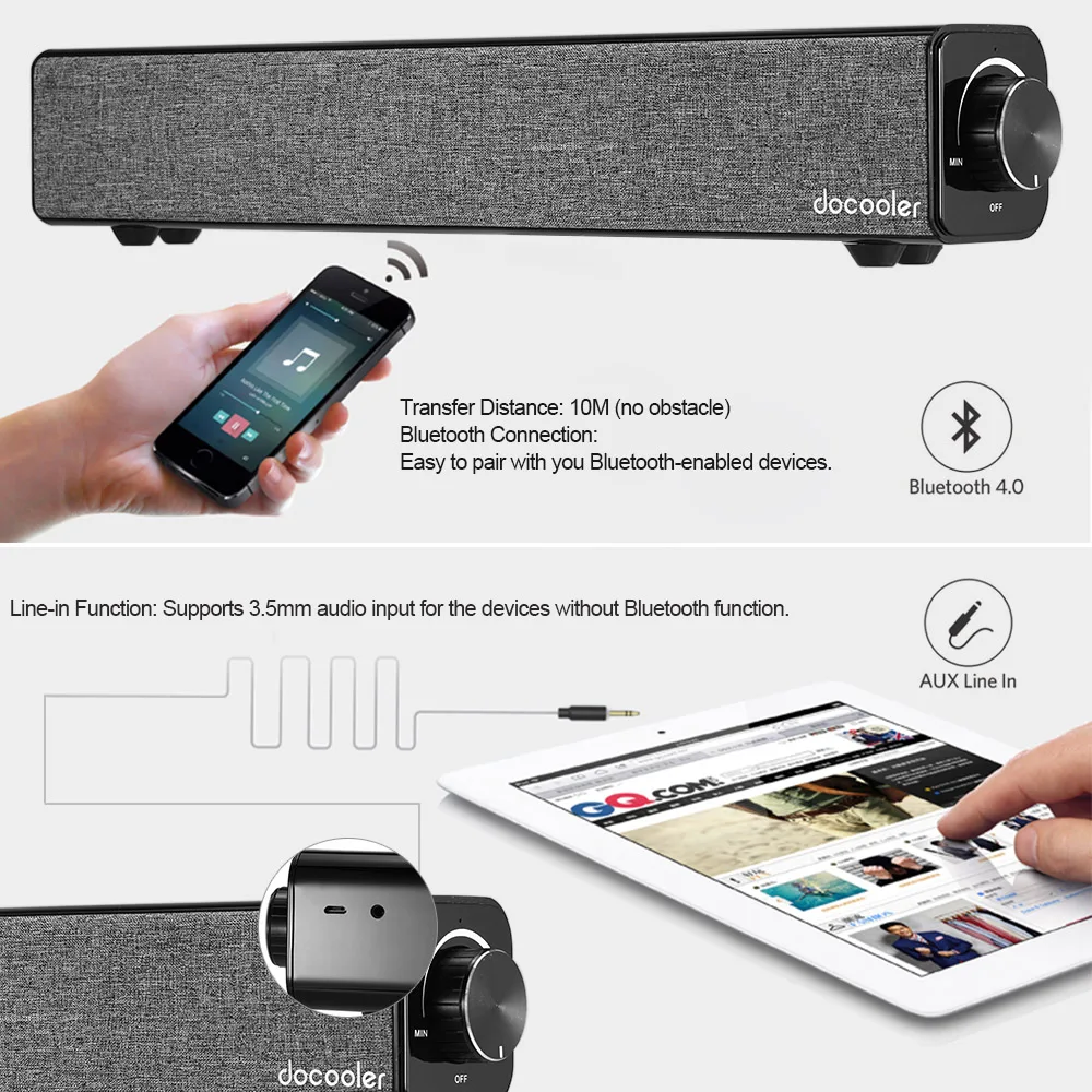 Bluetooth-Колонка Docooler с поддержкой Bluetooth 4 0 10 м Вт | Электроника