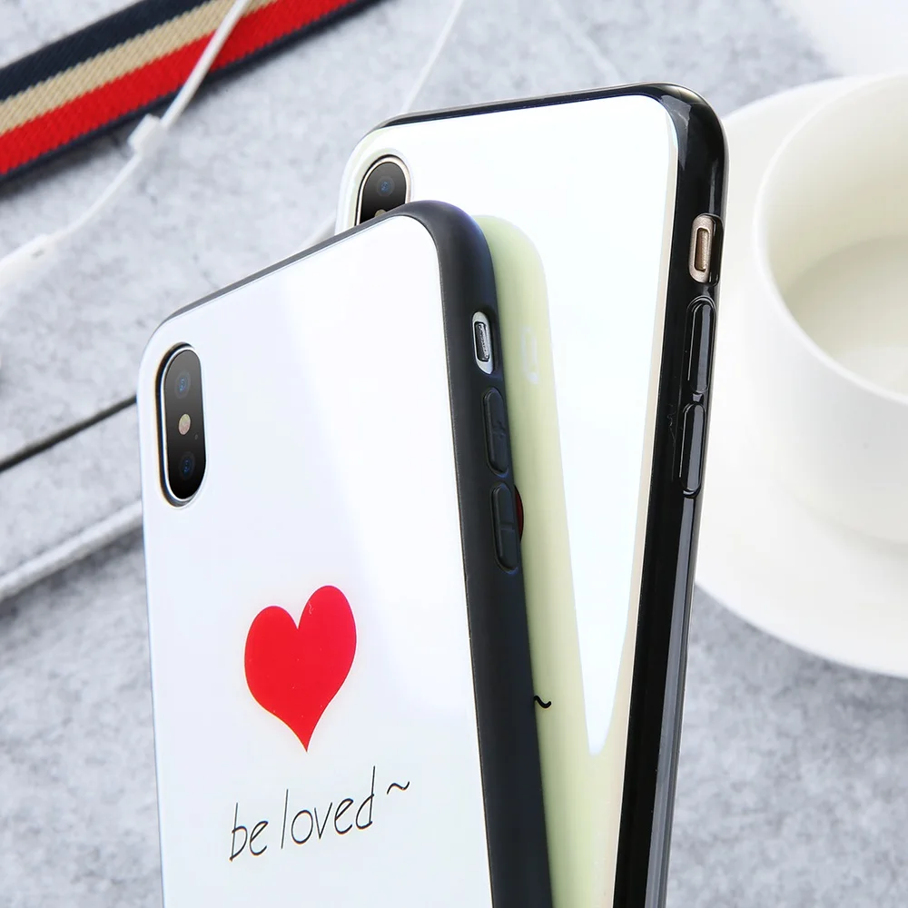 KISSCASE закаленное стекло чехол для iPhone 8 Plus Симпатичные противоударный Гибридный